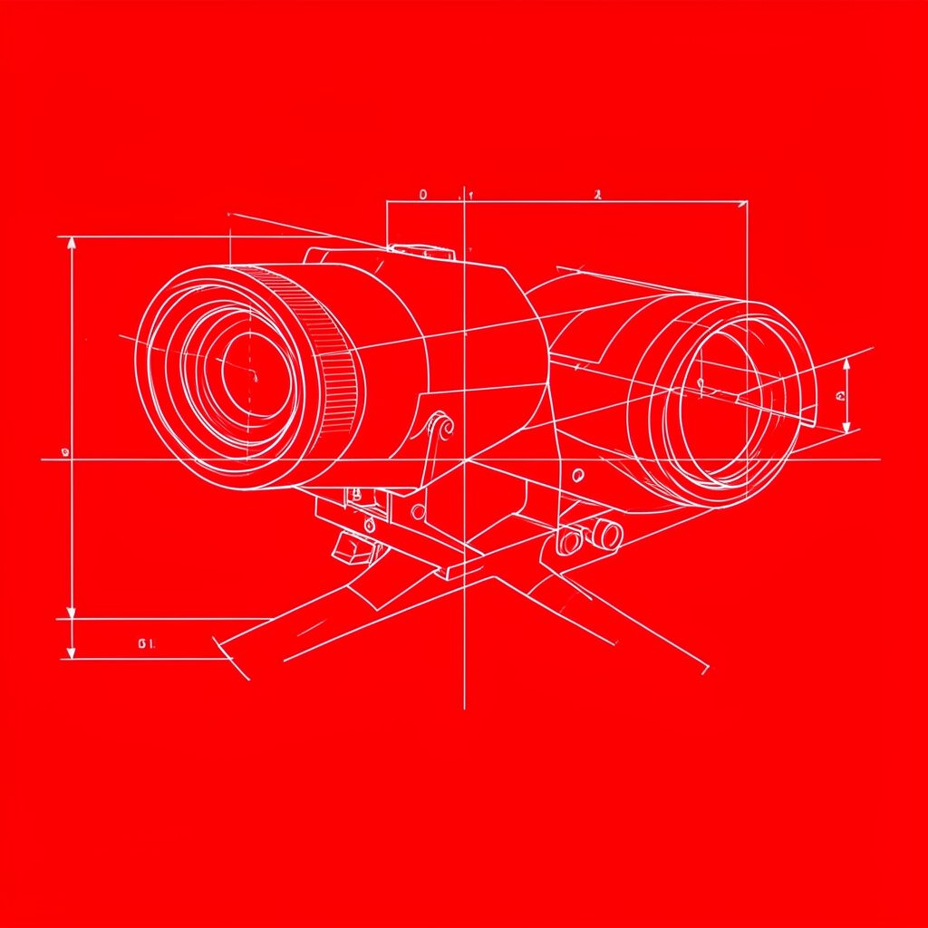 A sleek white projector on a low shelf in a modern living room, projecting a vibrant movie scene onto a large screen; deep blacks and rich reds stand out.